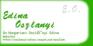 edina oszlanyi business card